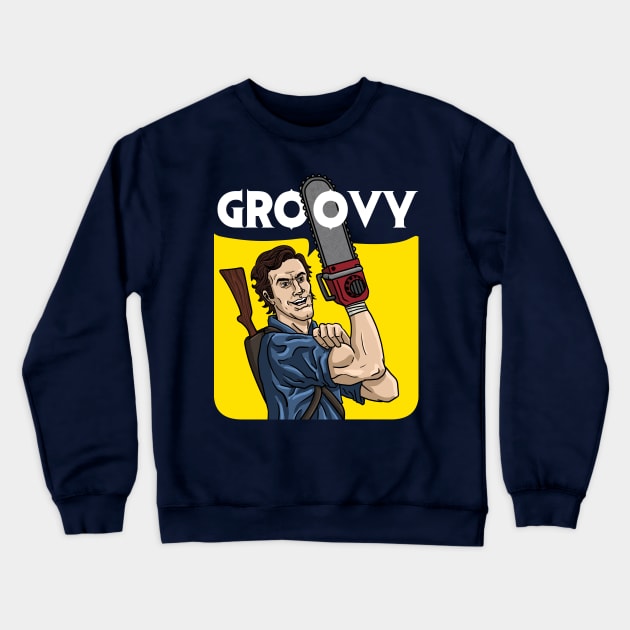 Evil Dead - We Can Do It Groovy Crewneck Sweatshirt by bovaart